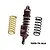 GPM Racing titanium-coloured aluminium rear shock absorber with two additional springs, one gold and one black, on a white background.