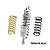 A silver GPM Racing aluminium rear shock absorber for an RC motorcycle with two additional springs, one gold and one black, on a white background.