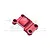A red anodized aluminium rear gear cover for RC cars by GPM Racing, featuring mounting holes and engraved branding.