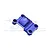 A blue anodized aluminium rear gear cover for an RC car by GPM Racing, featuring engraved branding and material grade.