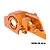 An orange anodized aluminium integrated motor base for RC cars by GPM Racing, featuring a precision-machined design with mounting holes.