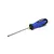 A Tamiya Pro-M #1 Phillips head screwdriver with a blue and black ergonomic handle on a white background.