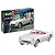 A Revell 1/24 scale 1953 Chevrolet Corvette Roadster plastic model kit box next to a fully assembled and painted white model car.