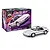 A Revell 1/24 scale 1985 Pontiac Fiero GT plastic model kit box next to a fully assembled white model car.