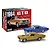 Revell 1/24 scale 1964 Pontiac GTO model kit box with two finished model cars in blue and gold displayed in front.