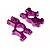 Two purple anodized aluminium rear hub carriers for an RC truggy, shown from an angled perspective on a white background.