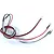 A pair of 3mm white LED lights with red, black, and white wiring and a small connector, coiled on a white background.