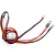 A pair of 5mm orange LED lights with wiring and a connector plug, coiled on a white background.