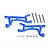 GPM Blue Aluminium Front/Rear Upper Suspension Arms 2Pcs w/ Suspension Pins TXMS054F/R-B