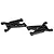 Two black plastic front suspension arms for the Losi 5IVE-T RC vehicle, shown from an angled perspective against a white background.