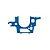 A blue anodized aluminium RC bulkhead spare part for Team Associated vehicles, shown against a plain white background.