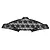 A black 3D-printed TPU RC car bumper with a geometric lattice structure on a white background.