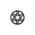 A black plastic RC spur gear with a central hole and multiple mounting holes, isolated on a white background.