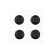 Four black rubber shock bladders arranged in a square pattern on a white background.