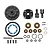 A complete Team Associated differential set including a gear housing, internal bevel gears, outdrives, screws, and various small hardware components.