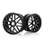 Two black Rovan 5-inch RC car rims with a multi-spoke design, shown against a white background.