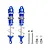 GPM Blue Aluminium 125mm Rear Shocks w/ Hardware MAT125R-B-S