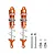 GPM Aluminium 125mm Rear Shocks w/ Hardware - Orange MAT125R-OR-S