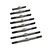 A set of eight silver-coloured metal RC turnbuckles of varying lengths arranged in a row on a white background.