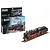 Revell 1/87 scale model kit of the BR 18 505 express locomotive with tender, shown in its packaging and as a fully assembled model on tracks.