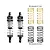 Two GPM Racing aluminium shock absorbers with extra gold and black springs on a white background.