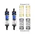 Two GPM Racing adjustable blue and black aluminium RC shock absorbers with two sets of spare springs in gold and black.