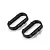 Two black oval-shaped plastic bumper mounts for Xinlehong RC vehicles, shown from an elevated angle against a white background.