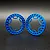 Two blue anodized aluminium beadlock rings for 1.9 inch RC wheels, featuring a circular design with multiple bolt holes and cutouts.