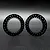Two black aluminium beadlock rings for 1.9 inch RC wheels, shown side by side against a dark grey background.