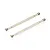 Two silver-coloured metal RC drive shafts with ball joints at each end, displayed against a white background.