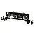 RPM black universal 4-bucket light bar set for RC vehicles, featuring four circular light housings and mounting brackets with screws.