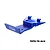 A blue anodized aluminium front skid plate for an RC car, featuring the GPM Racing logo and 7075-T6 ALU text.
