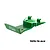 A green GPM Racing aluminium front skid plate and bumper for RC cars, featuring a machined 7075-T6 aluminium construction.