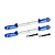 Two blue and silver adjustable RC tie rods with mounting hardware on a white background.