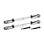 Two GPM Racing adjustable rear upper arm tie rods in grey silver aluminium with stainless steel hardware, shown against a white background.