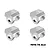 Four silver GPM Racing aluminium shock cap protectors arranged in a grid on a white background.