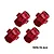 Four red anodized aluminium 17mm wheel hex adapters for RC cars, featuring the GPM Racing logo, arranged on a white background.