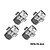 Four silver GPM Racing aluminium wheel hex adapters for RC cars arranged in a grid against a white background.