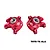 A pair of red anodized aluminium front steering hubs for RC cars by GPM Racing, featuring pre-installed bearings and marked with L and R.
