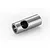 A silver metal motor shaft adapter sleeve with a side hole, isolated on a white background.