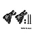 A pair of black GPM Racing aluminium rear hubs with bearings, two nuts, and two long screws on a white background.