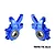 A pair of blue anodized aluminium oversized steering hubs for RC cars, marked with L and R for left and right sides.