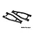 Two black GPM Racing aluminium front upper suspension arms for RC cars, shown against a white background.