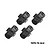 Four black GPM Racing 17mm +5mm aluminium wheel hex adapters arranged on a white background.
