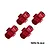Four red GPM Racing aluminium 17mm +5mm wheel hex adapters for RC cars, shown on a white background.