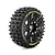 Louise 1/8 B-Pioneer (Soft) 0/12mm Offset Buggy Tyres on Black Rims - Glued Wheels 2Pcs L-T3363SB