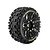 Louise 1/8 B-Uphill (Soft) 0/12mm Offset Buggy Tyres on Black Rims - Glued Wheels 2Pcs L-T3364SB