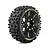 Louise 1/8 B-ulldoze (Soft) 0/12mm Offset Buggy Tyres on Black Rims - Glued Wheels 2Pcs L-T3365SB