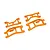Traxxas HD WideMaxx Rear Upper and Lower Suspension Arms 4Pcs - Orange 10727-ORNG