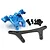 Yeah Racing blue aluminium bulkhead and graphite shock tower set for RC cars, including mounting screws and ball studs.